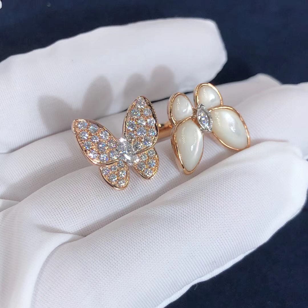 Кольцо Van Cleef & Arpels Two Butterfly розовое золото 5