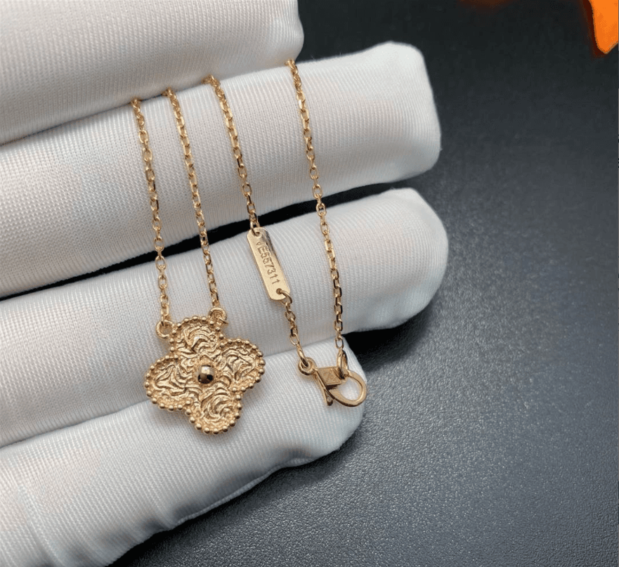 Подвеска Van Cleef & Arpels Vintage Alhambra 15 мм розовое золото 4