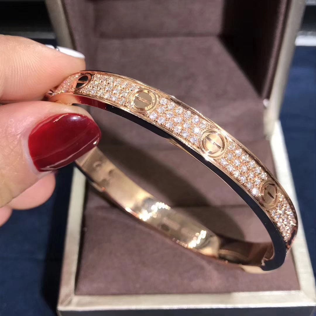 Браслет Cartier Love 204 бриллианта, розовое золото 4