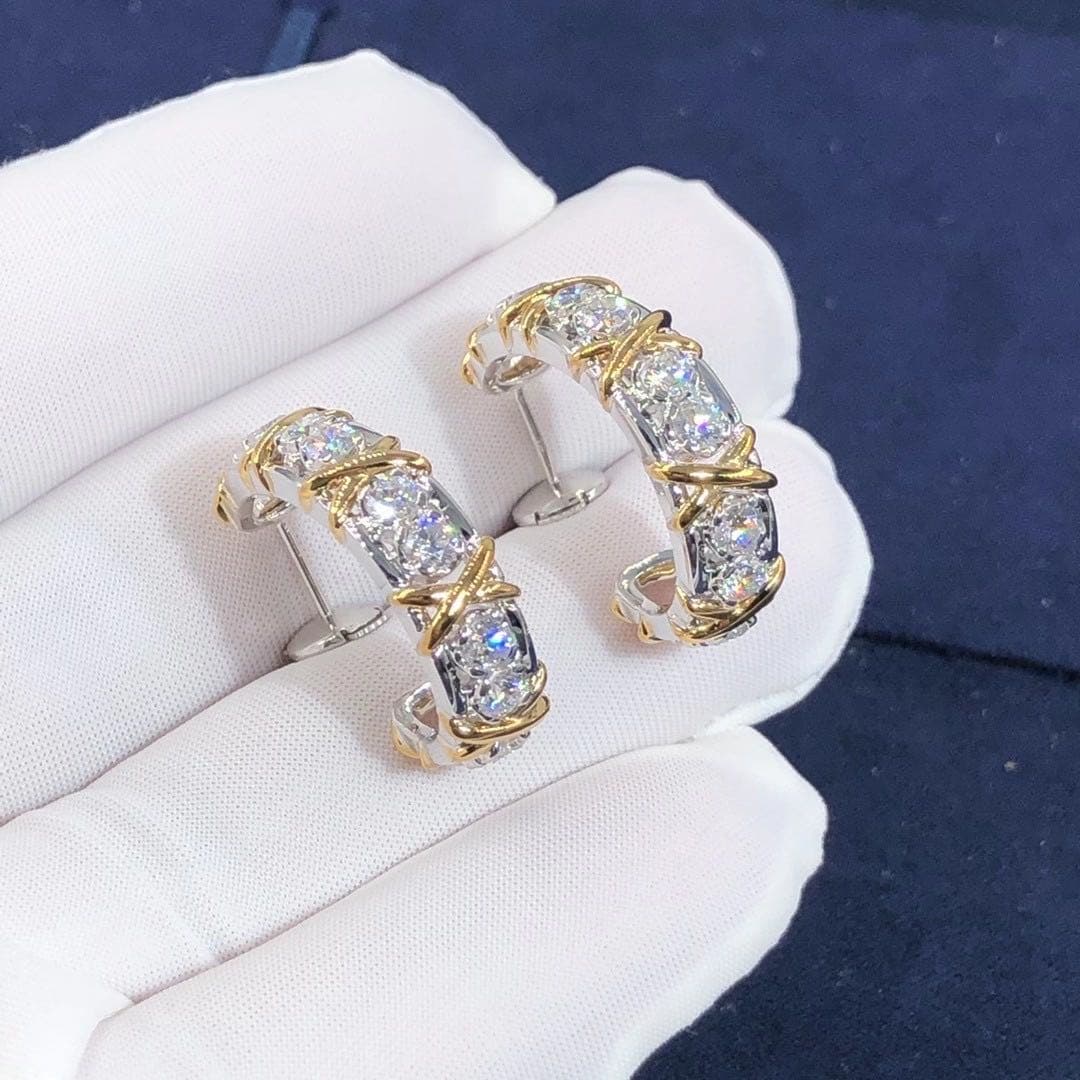 Серьги Tiffany & Co. Jean Schlumberger Twenty Stone бриллианты, платина, желтое золото 6