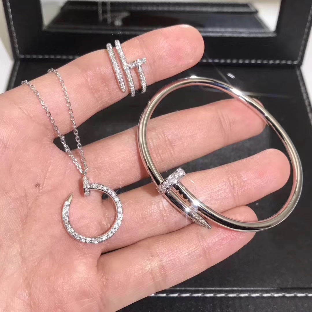 Браслет Cartier Juste un Clou классическая модель белое золото, бриллианты 3