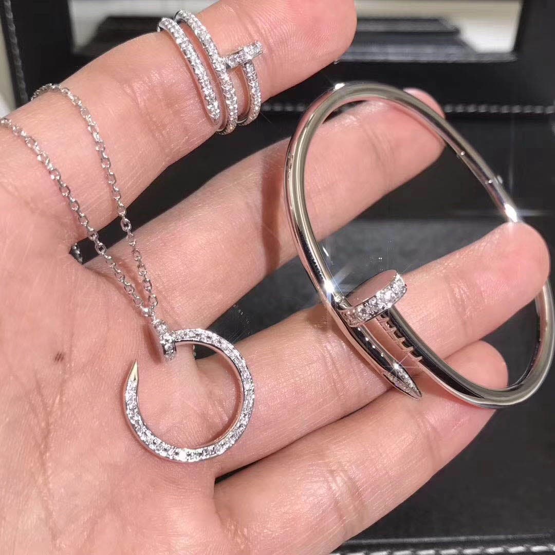Браслет Cartier Juste un Clou классическая модель белое золото, бриллианты 4