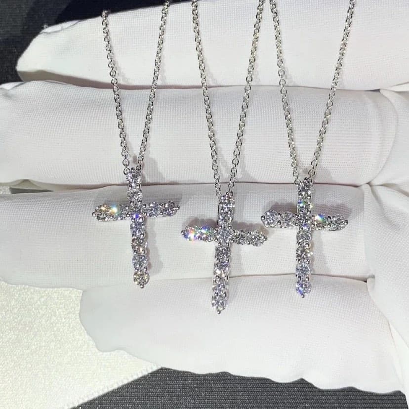 Крестик Tiffany с бриллиантами 1,1ct 2