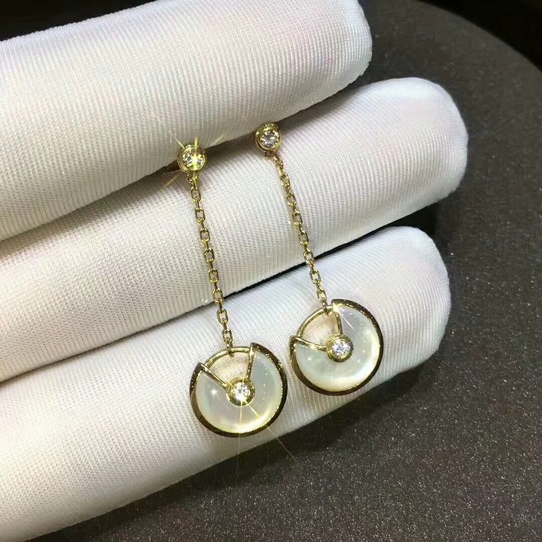 Серьги Amulette de Cartier желтое золото, бриллианты 4