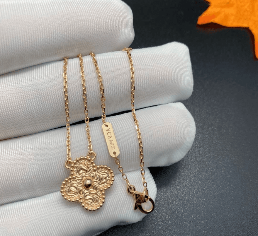 Подвеска Van Cleef & Arpels Vintage Alhambra 15 мм розовое золото 2