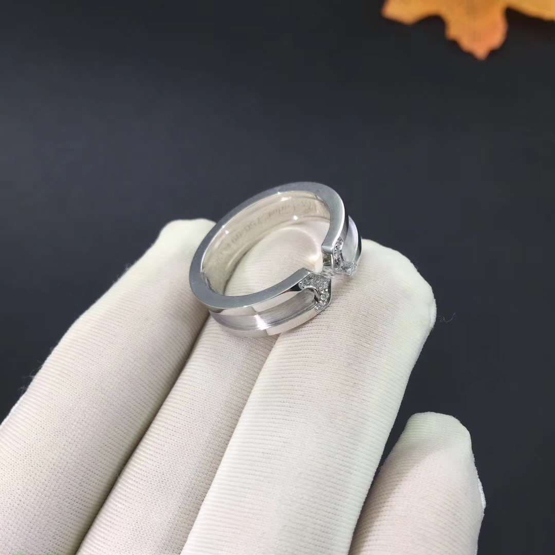 Золотое обручальное кольцо Cartier Double 0,24ct 3