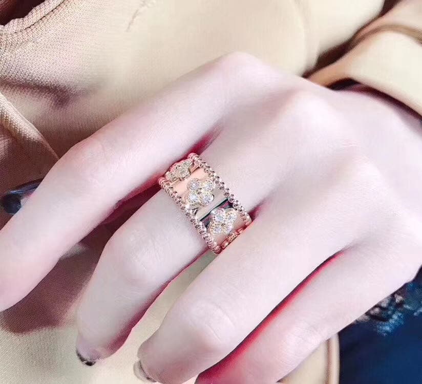 Кольцо Van Cleef & Arpels Perlée Clovers бриллианты, розовое золото 5