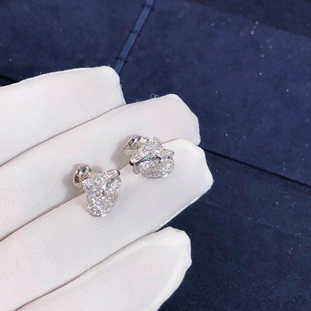 Серьги Panthere de Cartier драгоценные камни, бриллианты, белое золото 3