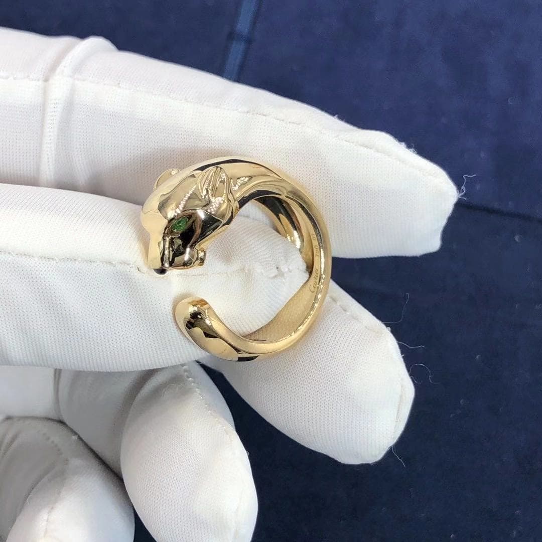 Кольцо Panthere de Cartier драгоценные камни, желтое золото 1