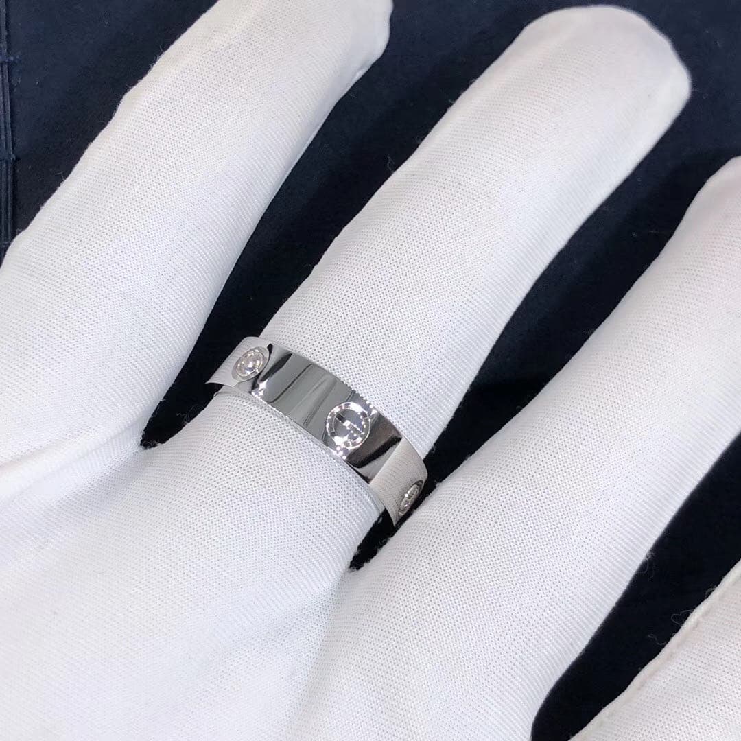 Кольцо Cartier Love 3 бриллианта, белое золото 2