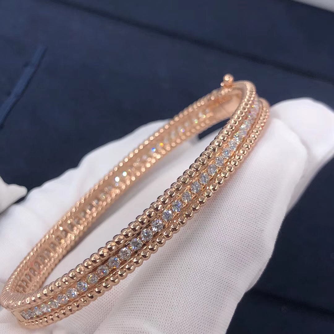 Браслет Van Cleef Perlée Diamonds розовое золото, бриллианты 2