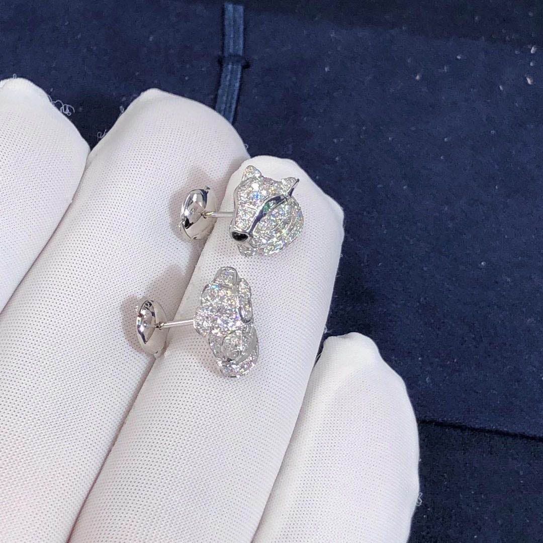 Серьги Panthere de Cartier драгоценные камни, бриллианты, белое золото 8