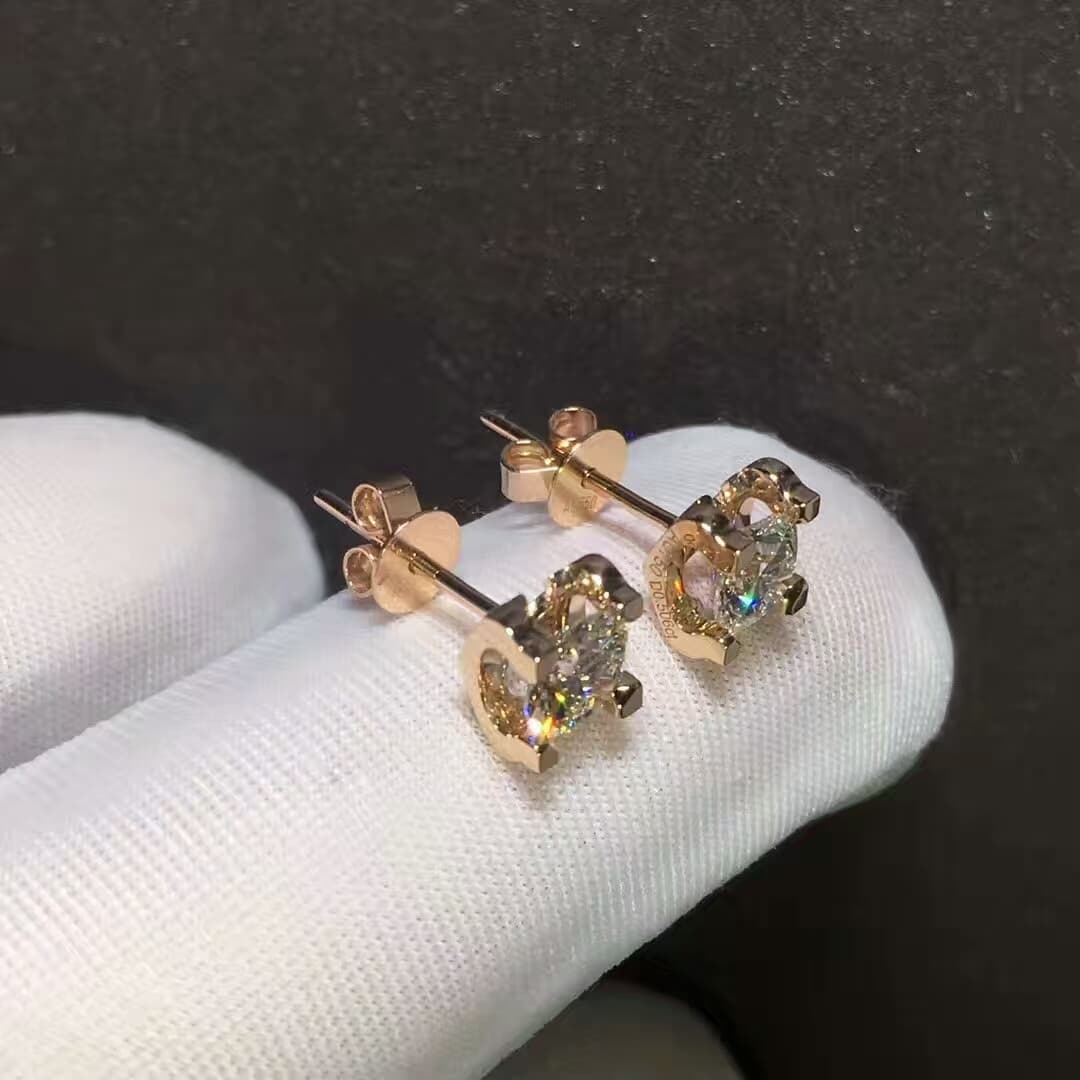 Серьги C DE Cartier из розового золота, 1,09ct 2