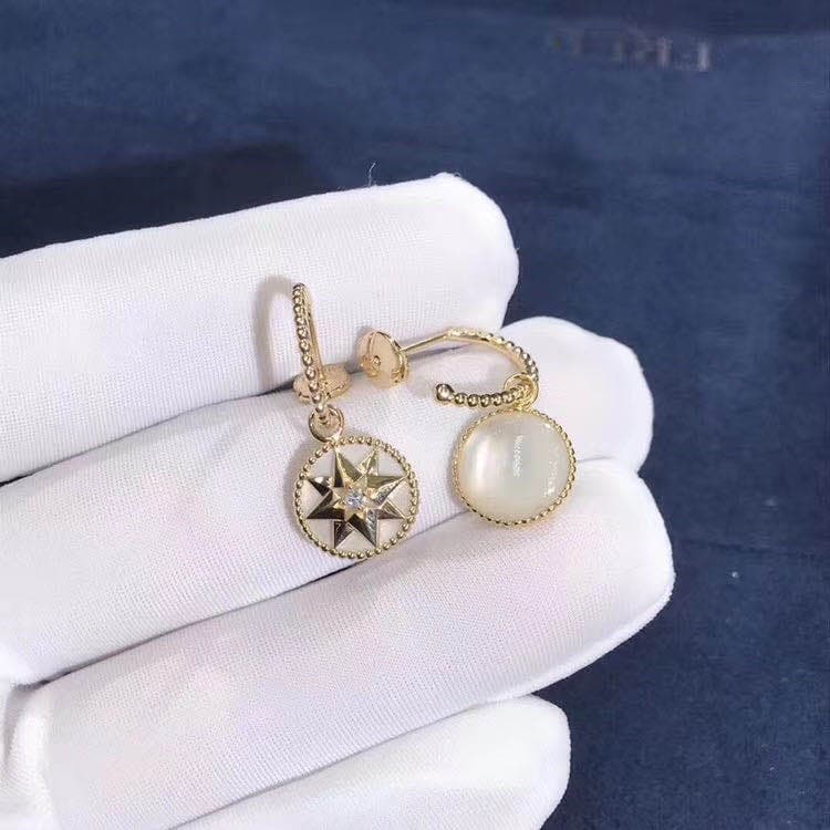 Серьги Dior Rose Des Vents перламутр, желтое золото, бриллианты 3