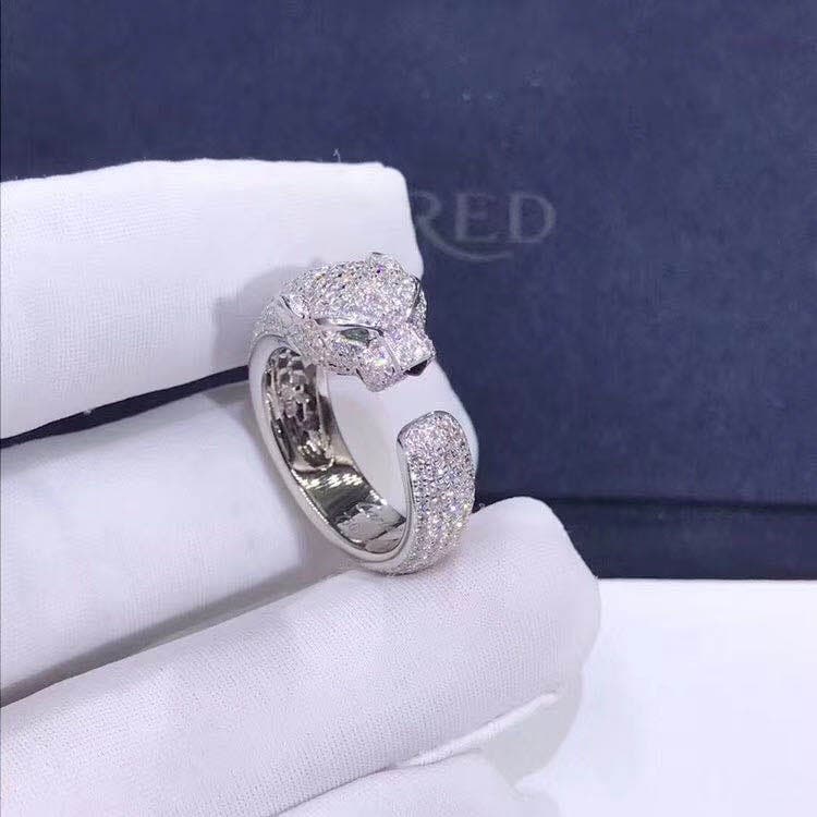 Кольцо Panthère de Cartier бриллианты, белое золото 1
