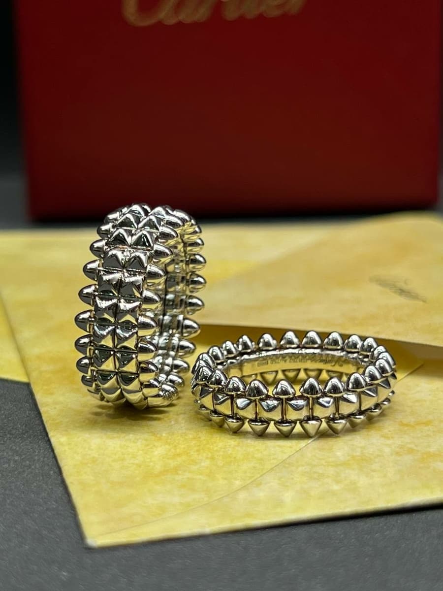 Кольцо Clash de Cartier, два ряда, белое золото 1