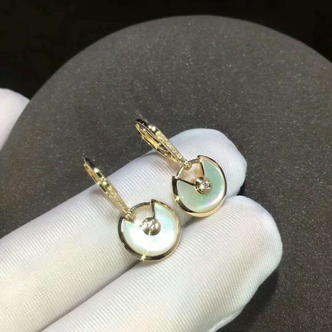 Серьги Amulette de Cartier из желтого золота, 0,19ct 5