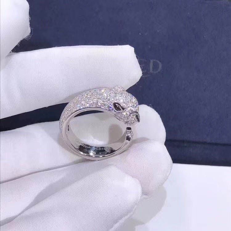 Кольцо Panthère de Cartier бриллианты, белое золото 6