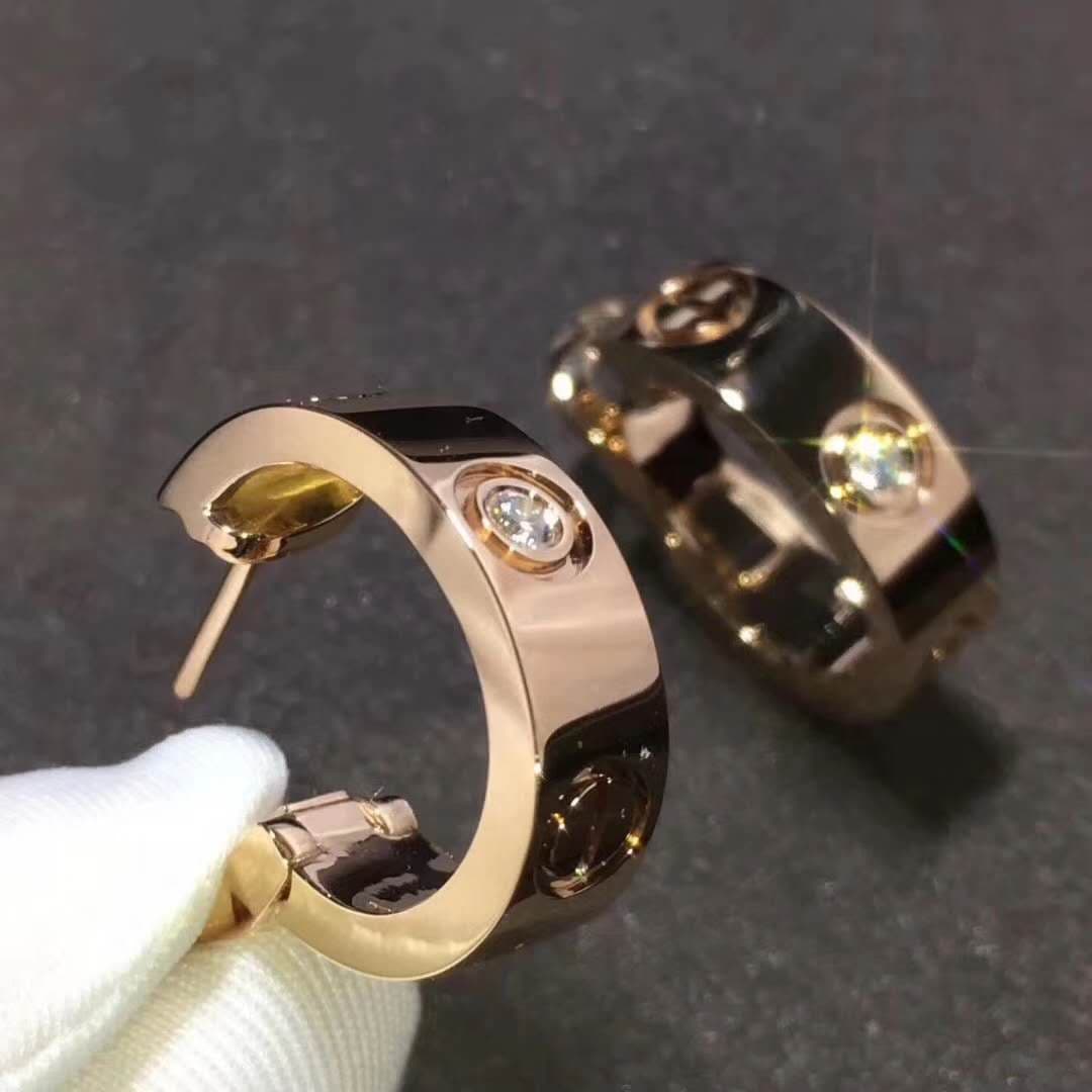 Серьги Cartier Love из розового золота, 0,07ct 5
