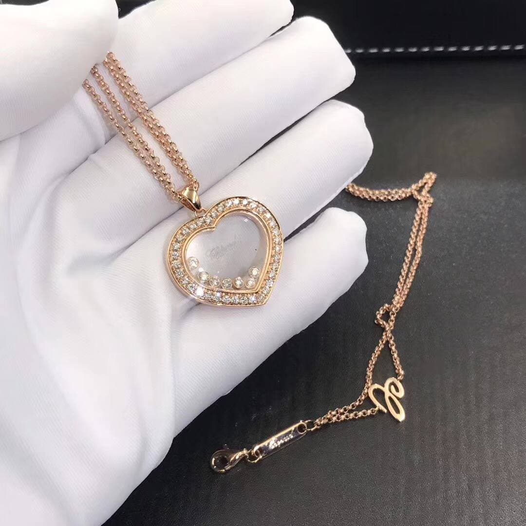 Подвеска Chopard Happy Diamands бриллианты, розовое золото 3