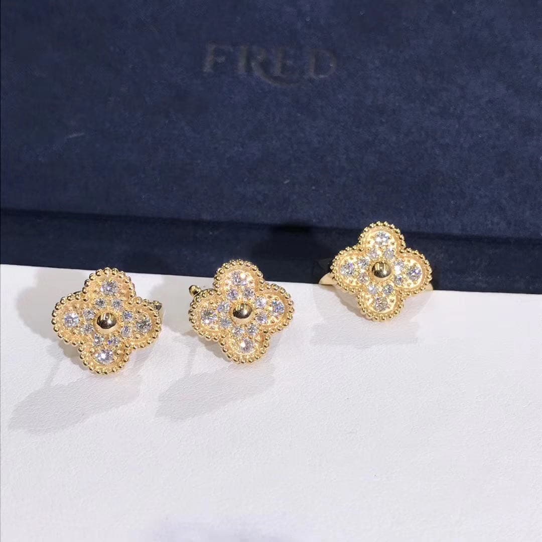 Кольцо VAN CLEEF & ARPELS Vintage Alhambra бриллианты, желтое золото 5