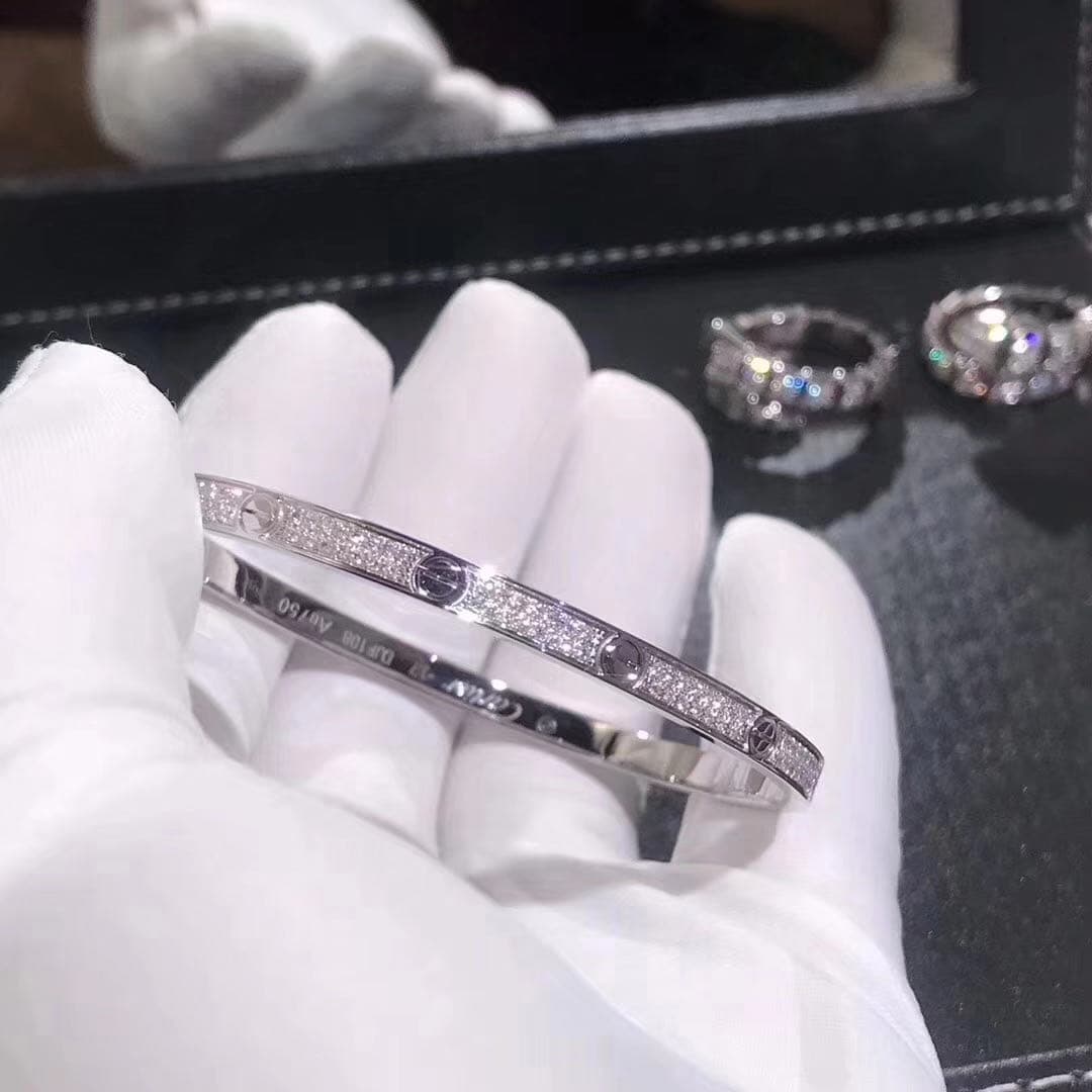 Браслет Cartier Love маленькая модель белое золото, бриллианты 1