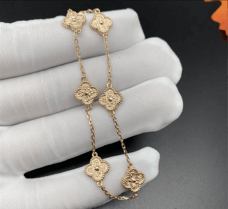 Браслет Van Cleef & Arpels Sweet Alhambra 6 мотивов розовое золото 1