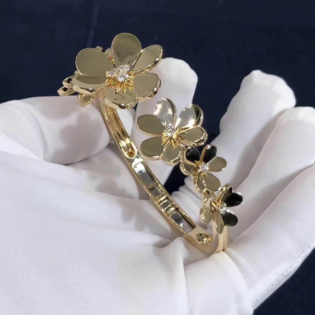 Браслет Van Cleef & Arpels Frivole 7 цветков бриллианты, желтое золото 4
