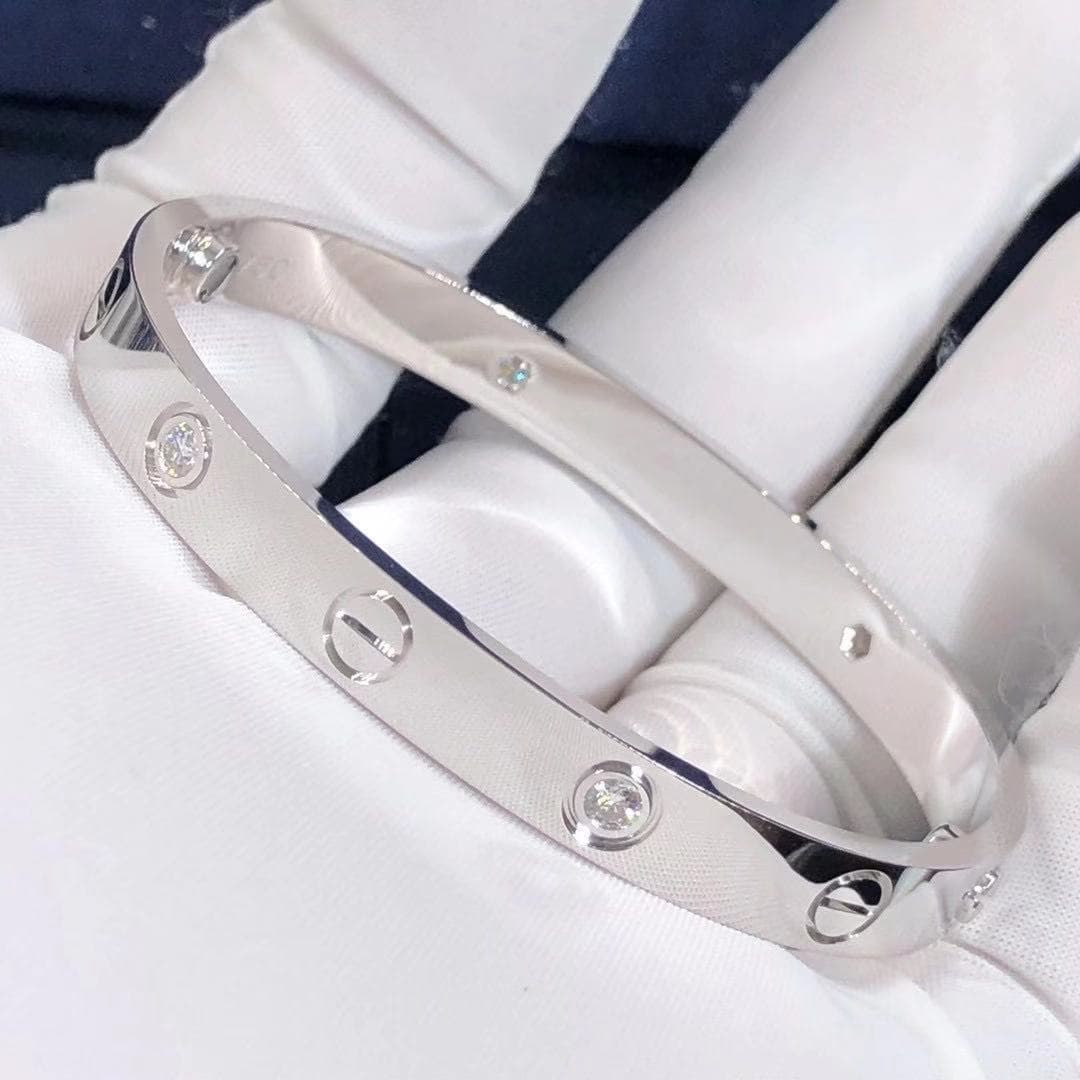 Браслет Cartier Love 4 бриллианта, белое золото 4