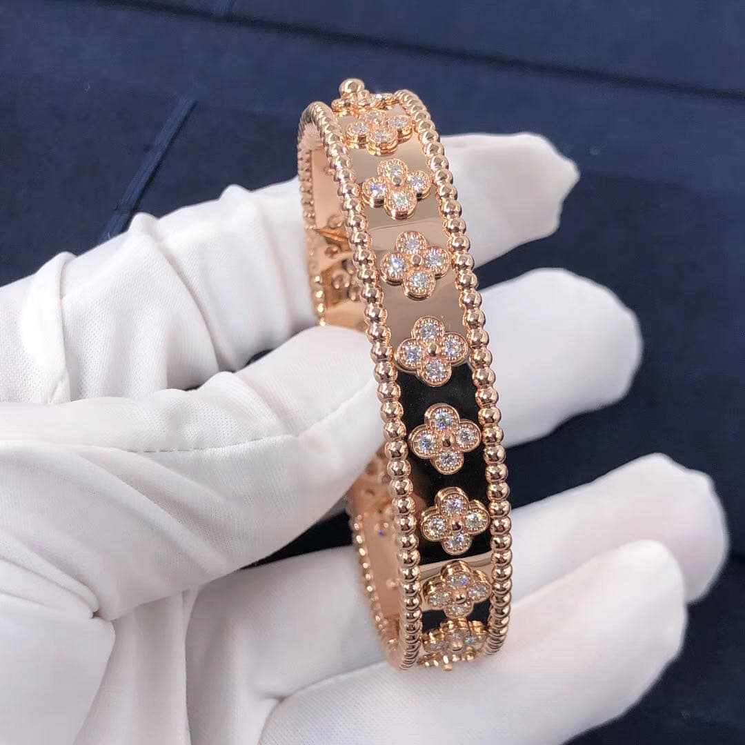 Браслет Van Cleef & Arpels Perlée Clover Diamond бриллианты, розовое золото 7