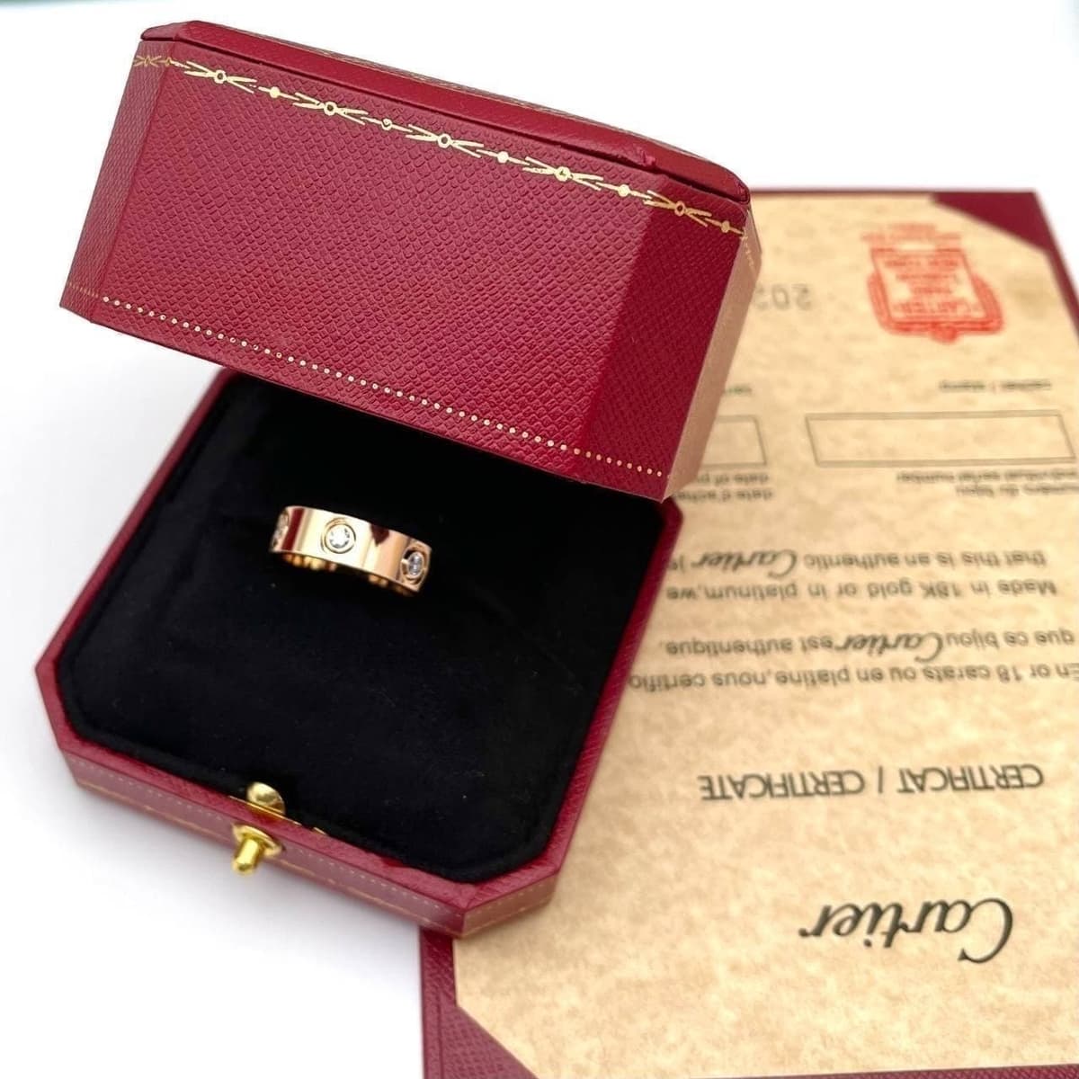 Кольцо Cartier Love, розовое золото 2