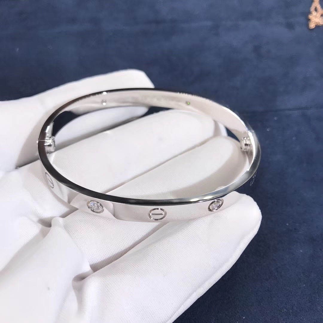 Браслет Cartier Love 4 бриллианта, белое золото 11