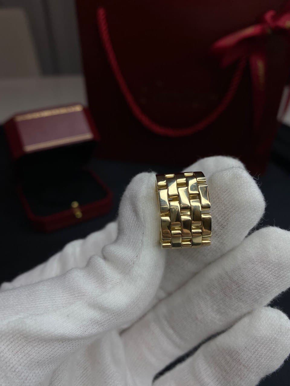 Кольцо Cartier Mallion Panthere желтое золото 4