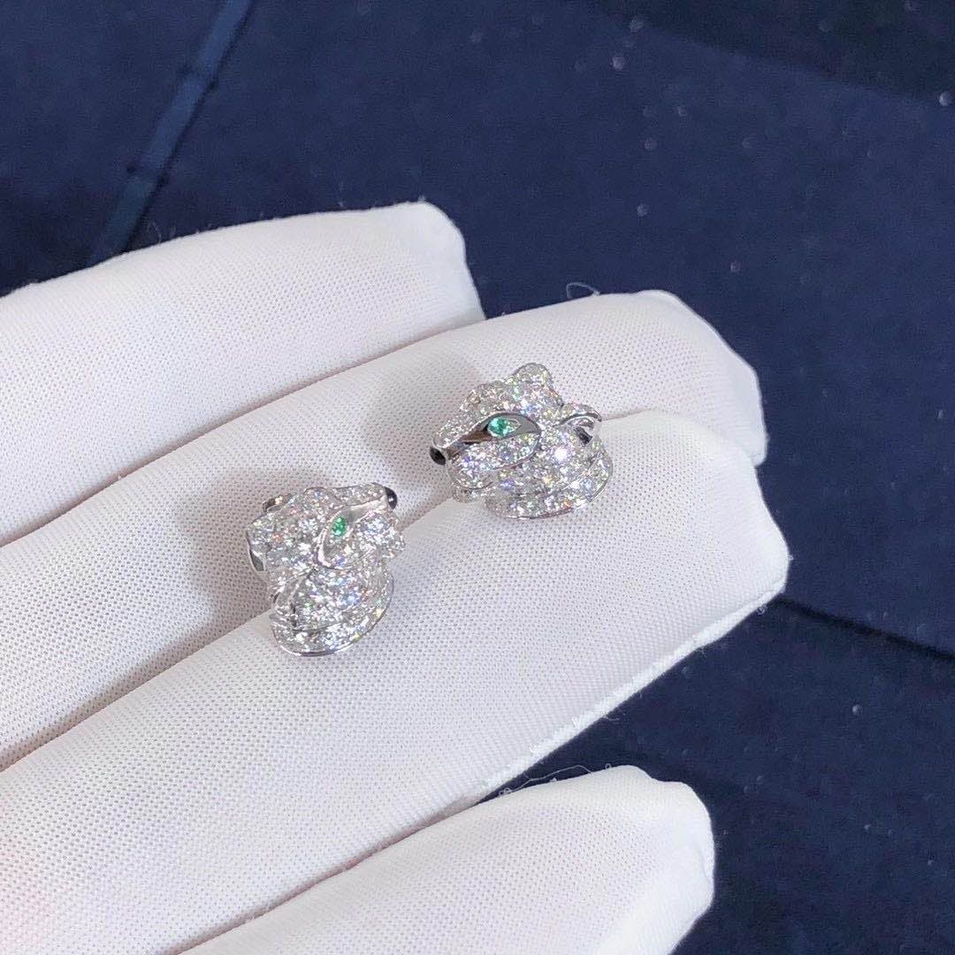 Серьги Panthere de Cartier драгоценные камни, бриллианты, белое золото 6