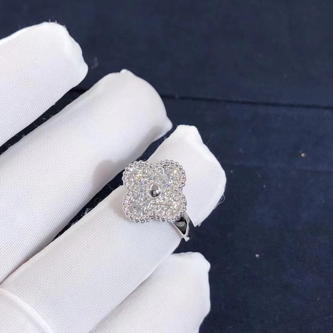 Кольцо Van Cleef & Arpels Alhambra белое золото, бриллианты 5