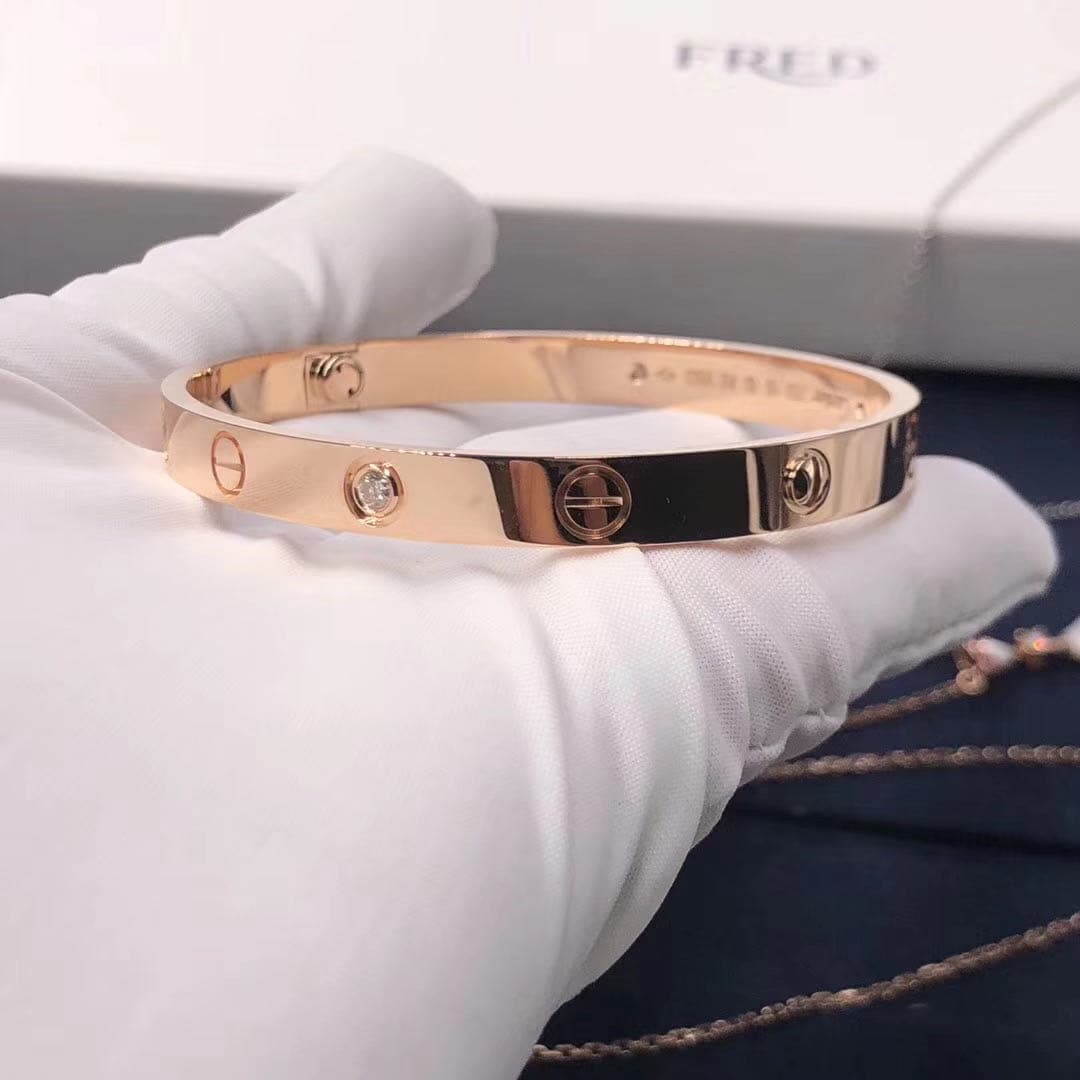 Браслет Cartier Love 4 бриллианта, розовое золото 3