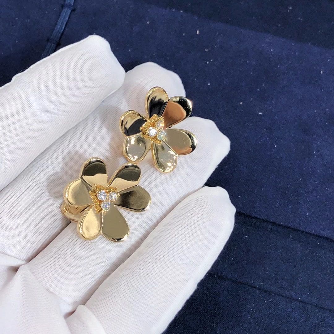 Серьги Van Cleef & Arpels Frivole бриллианты, желтое золото 5