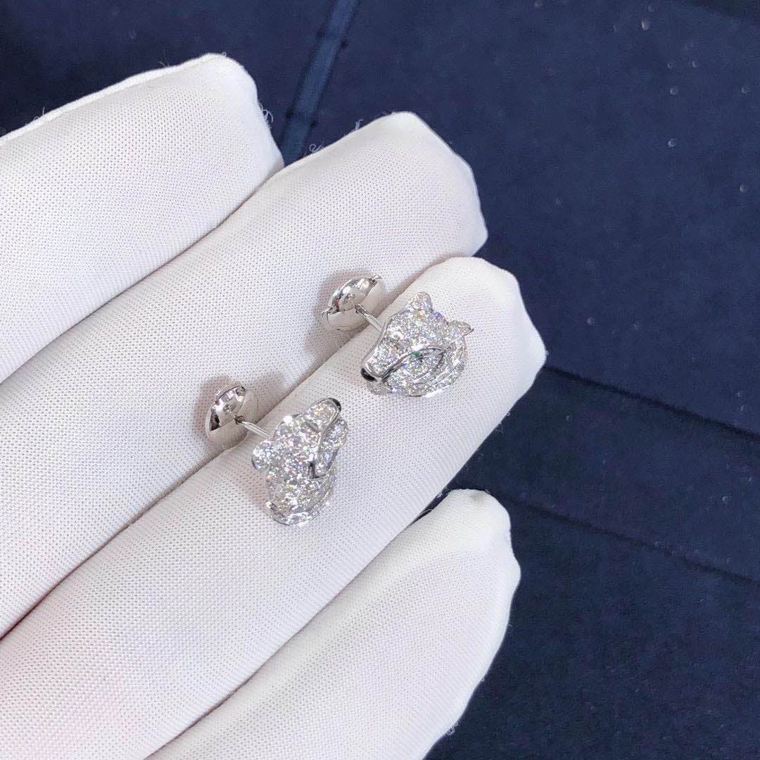 Серьги Panthere de Cartier драгоценные камни, бриллианты, белое золото 4
