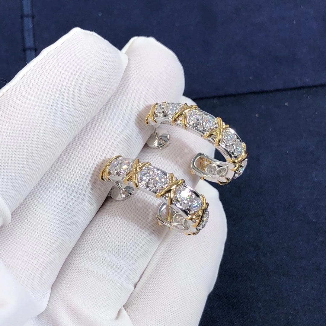 Серьги Tiffany & Co. Jean Schlumberger Twenty Stone бриллианты, платина, желтое золото 3