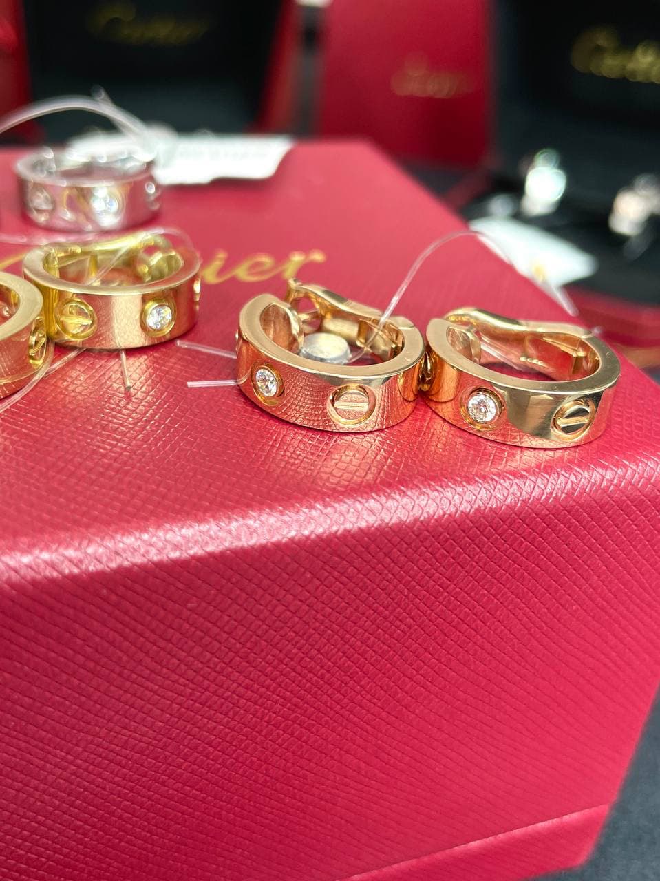 Серьги Cartier Love розовое золото, бриллианты 2