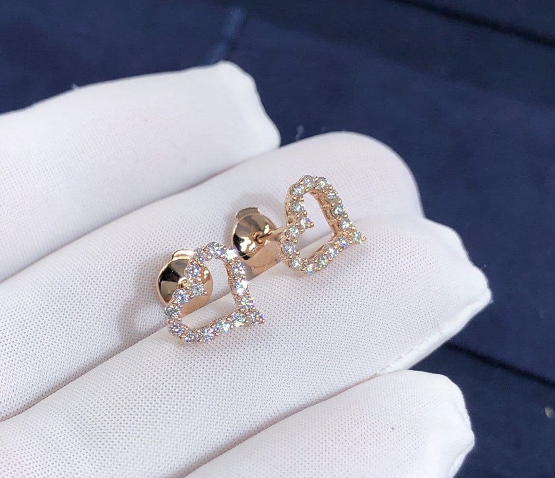 Серьги-сердечки Tiffany 0,13 ct