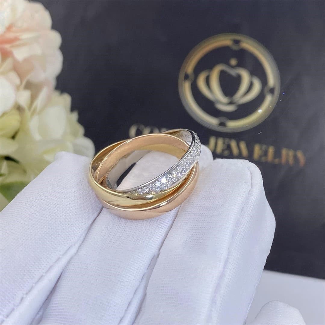 Золотое кольцо Cartier Trinity, маленькая модель, 0,55ct 3