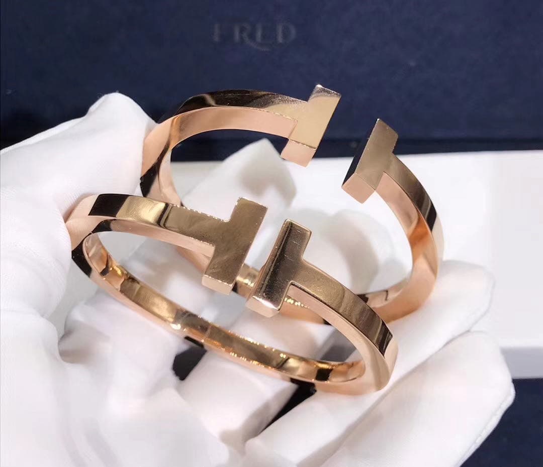 Браслет Tiffany T-Square розовое золото 1