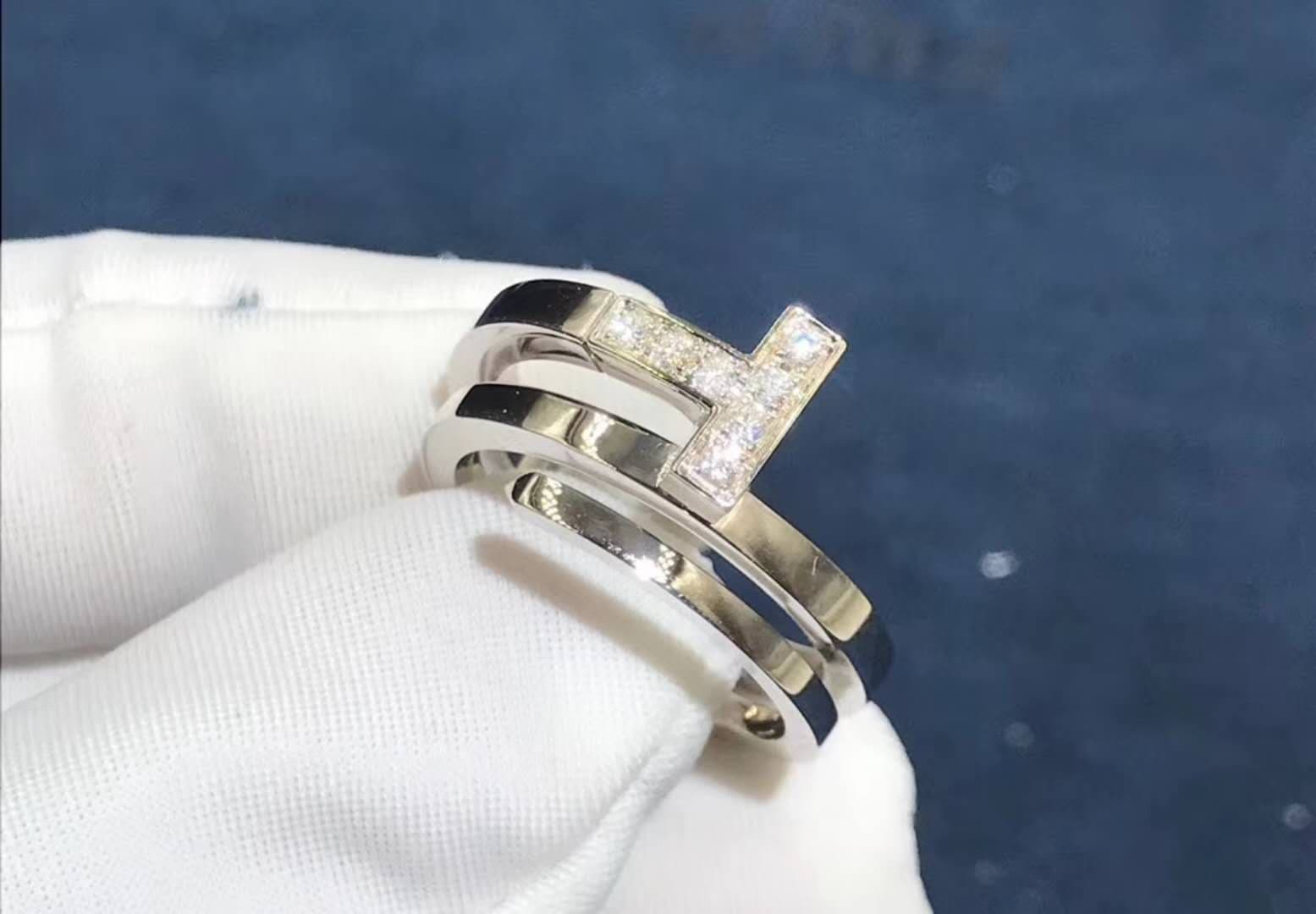 Кольцо Tiffany & Co бриллианты, белое золото 3
