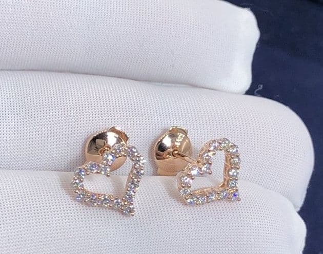 Серьги-сердечки Tiffany 0,13 ct