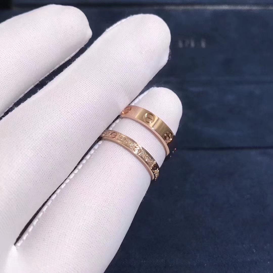 Кольцо Cartier Love маленькая модель розовое золото, бриллианты 6