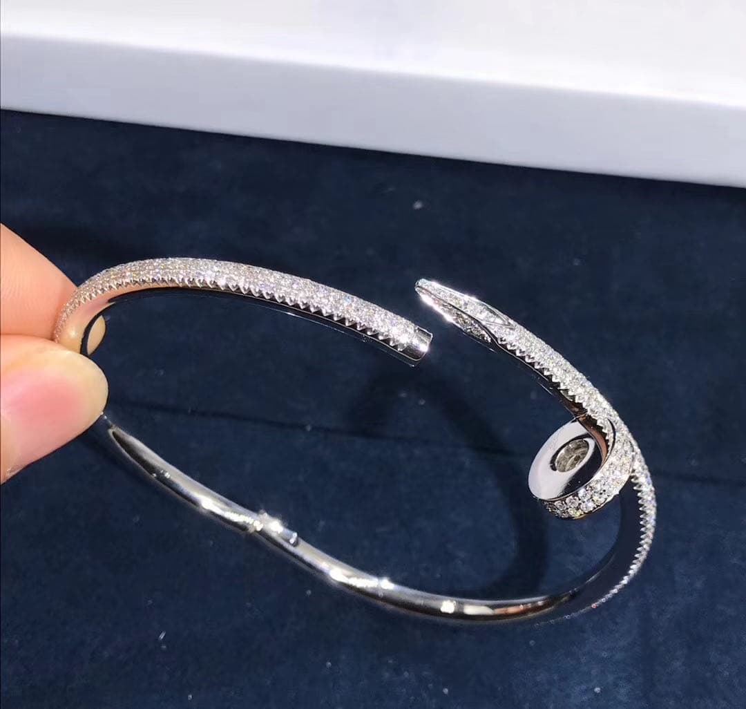 Браслет Cartier Juste un Clou классическая модель белое золото, бриллианты 6