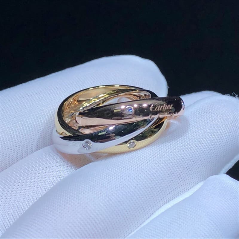 Кольцо Cartier Trinity, золото 585 пробы, 0,19ct 3