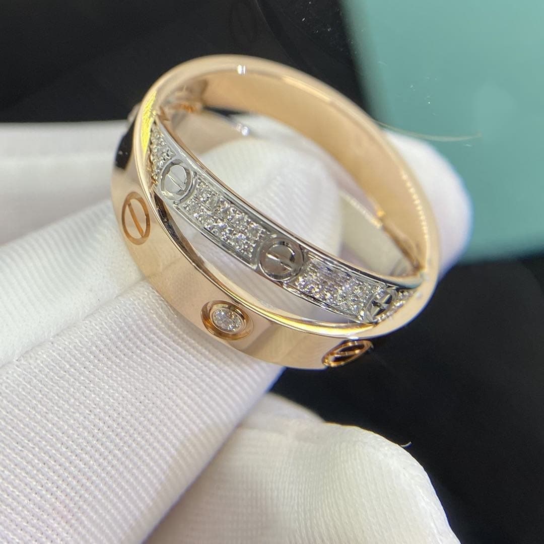 Золотое кольцо Cartier Love, 0,1ct 5