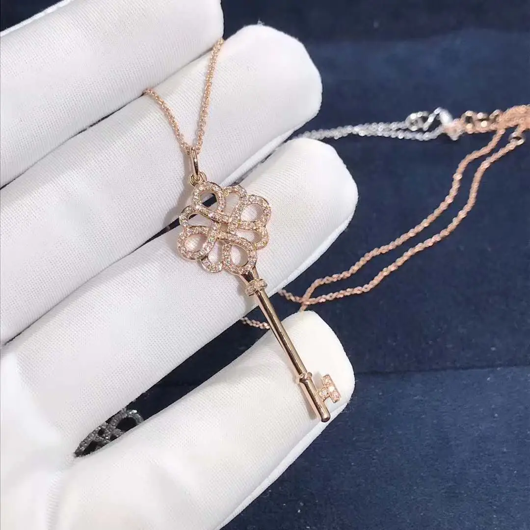 Подвеска Tiffany Keys /белое, розовое золото, бриллианты/ 3